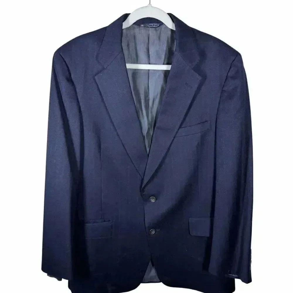 Vintage Austin Reed Men's Navy Blazer